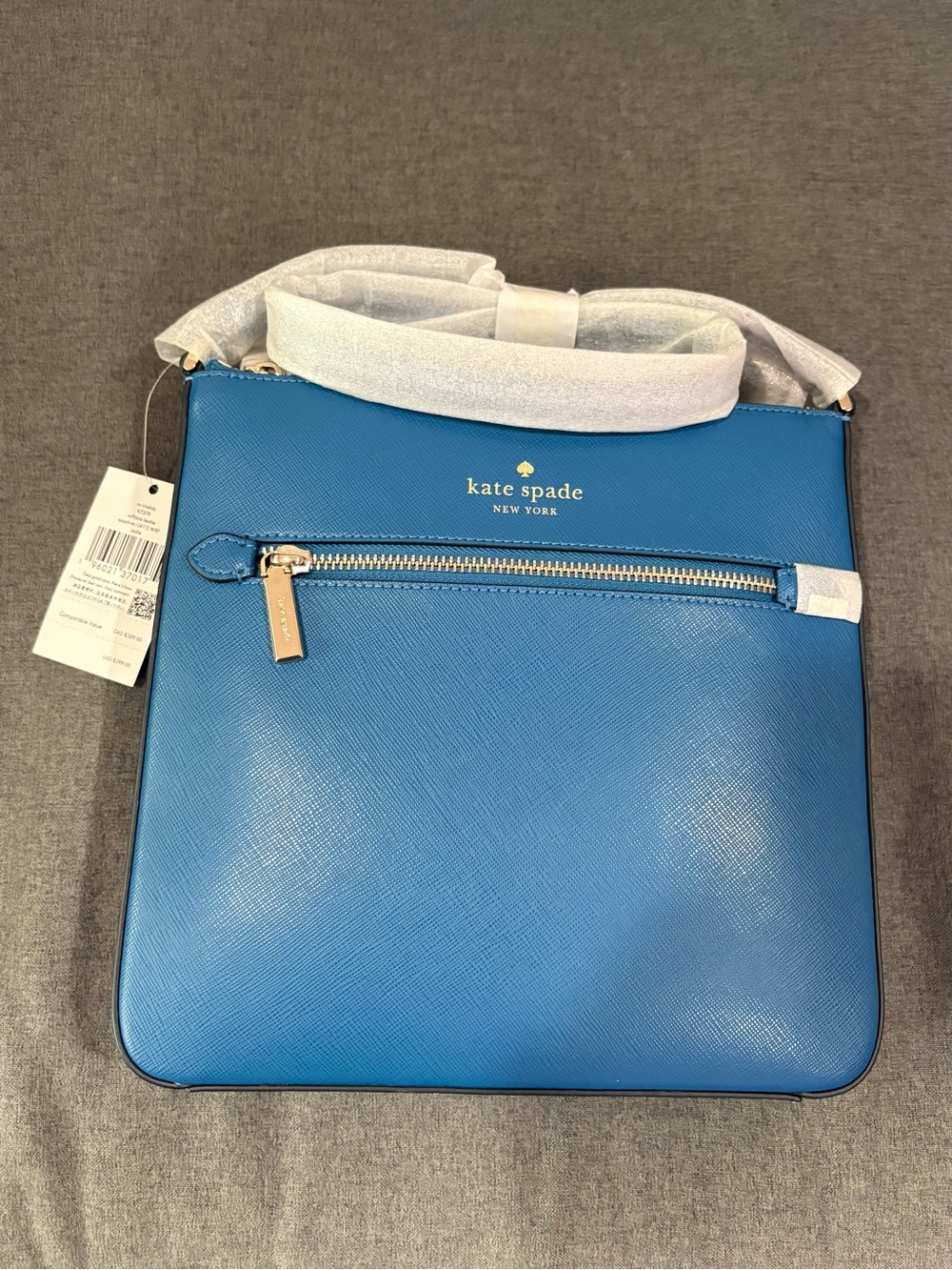 Kate Spade Sadie North South Crossbody Sapphire Blue Leather K7379 NWT